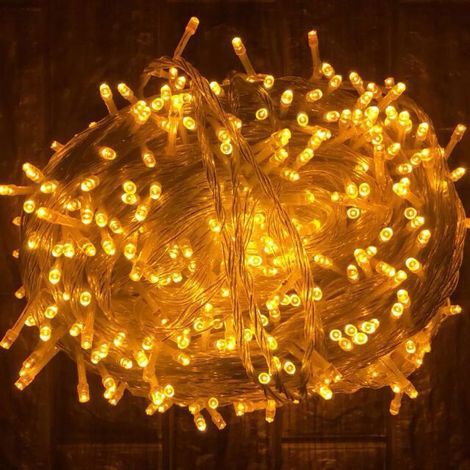 Cordeau LED Solaire Blanc Chaud 12 M 300 LED, Étanche, Lumière Extérieure pour Jardin, Terrasse, Balcon, Fête de Mariage et Décoration de Noël (1/5)