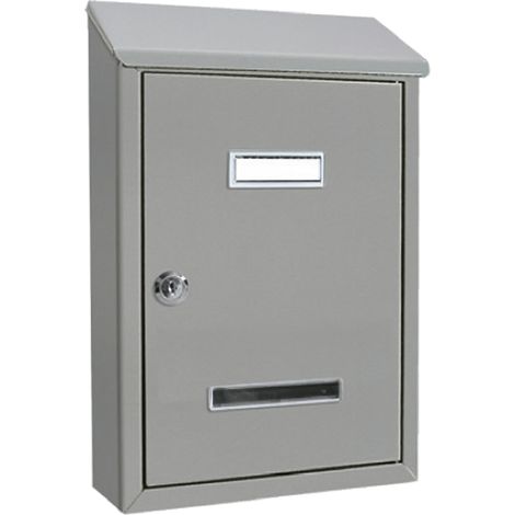 CASSETTA POSTALE 'PEONIA' cm 24,5x7,5x H.36 - grigio argento  - KASART