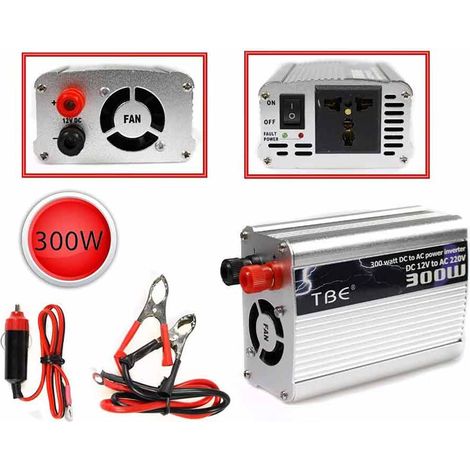 Inverter 300 watt di potenza 12V a 220V per auto caricabatterie convertitore di tensione trasformatore portatile per camper converter da viaggio (1/2)
