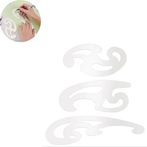 Règles de couture en métal et flexibles pour tailleur et patronage jeu de règles de couturière pour couture mercerie création de vêtements et travaux de mode (1/5)