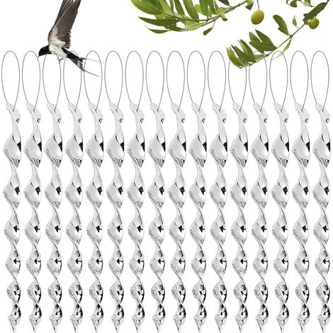 Pack de 16 Épouvantail à Oiseaux Réfléchissant en Spirale, Girouette Effaroucheur Balcon et Jardin, Épouvantail Hautement Efficace, Effaroucheur Corbeaux & Merles, Protège Maison (1/5)