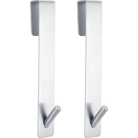 2 Pièces Crochets de Porte de Douche, Crochets de Suspension Acier Inoxydable pour Serviettes Sans Perçage, Accroche sur Porte de Douche pour Porte de Salle de Bain en Verre Sans Cadre (1/5)