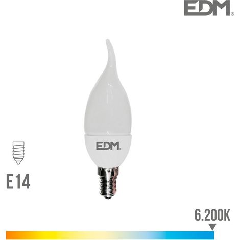 Lampadina LED a candela boema e14 5w 400lm 6400k luce fredda ø3,8x12,5cm EDM