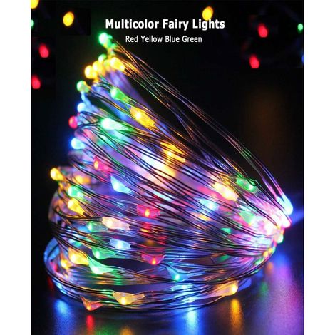 Lampes solaires extérieur jardin multicolores – 10 mètres, 100 LED – Éclairage festif sans fil – Détecteur crépusculaire automatique