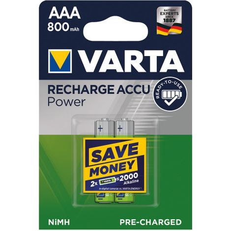 BATTERIE RICARICABILI MINISTILO AAA 1,2V 800MAH VARTA