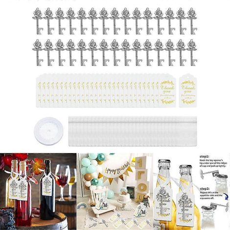 Ouvre-bouteille clé en forme de rose, coffret cadeau idéal pour un mariage. (1/4)