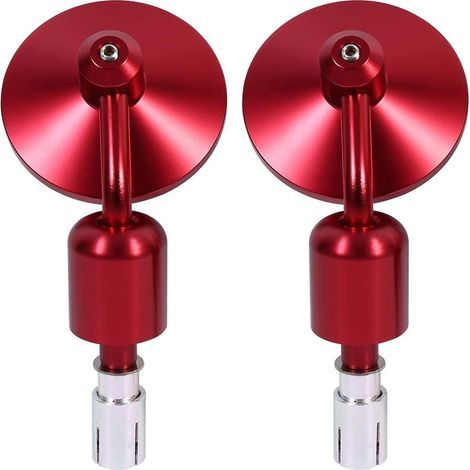 Rétroviseurs moto 1 paire 7/8"Ronde de guidon ronde Rétroviseurs arrière moto Moto Sidemirror(Rouge). (1/3)