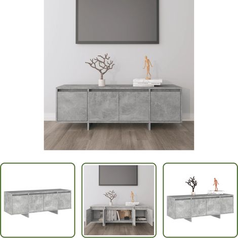 Buffet tv - Meuble TV gris béton 120x30x40,5 cm bois d'ingénierie (1/5)