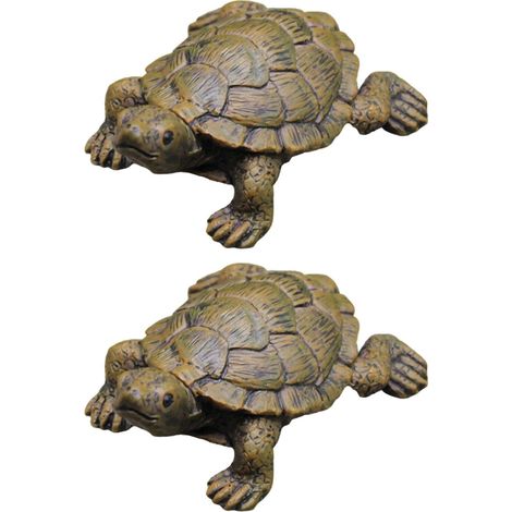 2 Ornements De Tortue, Résine Imperméable, Décoration Jardin, Accessoire Micro-Paysage, Intérieur Extérieur