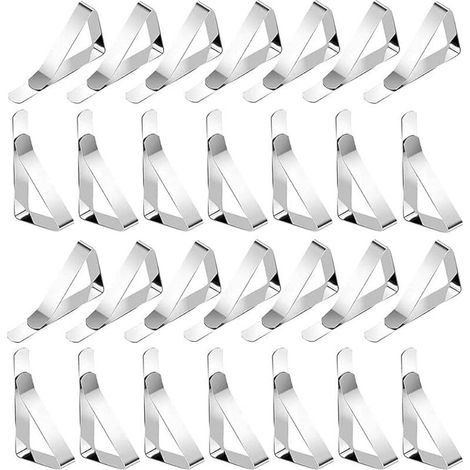 30 Pièces Pince Nappe Inoxydable Nappe Clips Table Réglable Pince Nappe Exterieur Pince à Nappe Anti-Dérapante pour Table de Cuisine (1/4)
