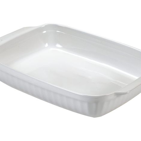 Guardini rechteckige Backform aus Keramik, 30x18 cm, weiß