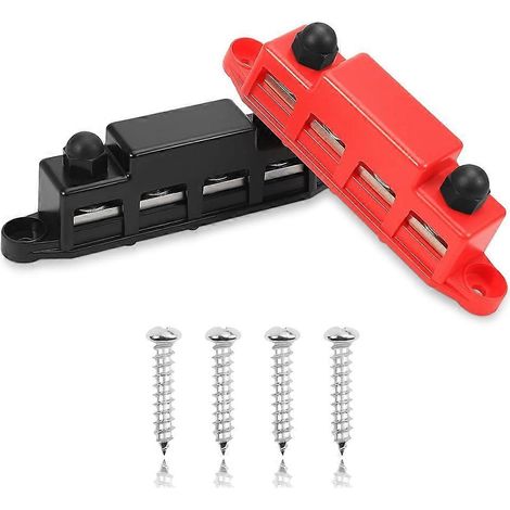 Bloque de distribución de energía, barra omnibus 12 V 300 A, bornier à goujons 3/8", bornier reforzado 12-48 V (1/5)