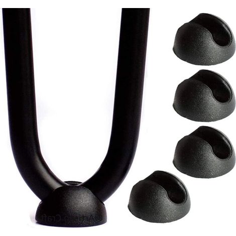 Lot de 4 pieds de protection pour pieds en épingle à cheveux en silicone pour chaise ou meubles - Noir