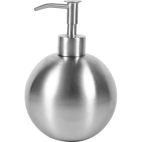 1pc Distributeur savon, acier inoxydable 304, forme boule, 500ml, salle de bain, cuisine (1/5)