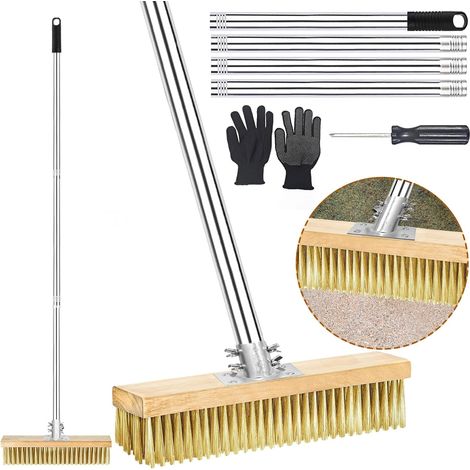 Heavy Duty Metal Broom Telescopic Handle 150 cm Brush 30 cm Steel (1/5)