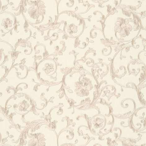 Exklusive Luxus Tapete Profhome 343263 Vliestapete leicht strukturiert mit Blumen-Muster glitzernd bronze beige creme 7,035 m2