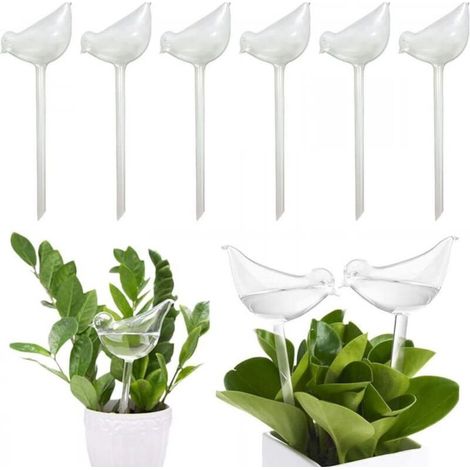 6 Pièces Boules d'Irrigation pour Plantes, ampoules d'arrosage en verre, globes d'arrosage automatique pour plantes, Oiseau (1/5)
