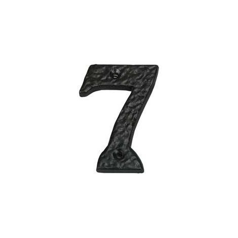 Numero Civico 7 in Ferro Nero Opaco