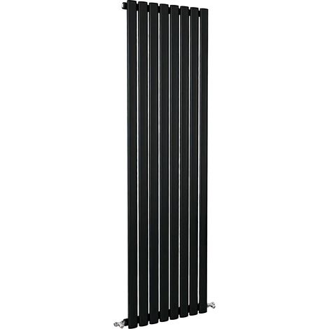 SKY Bathroom Oval Column Radiator Vertical 1600x472mm Single Black