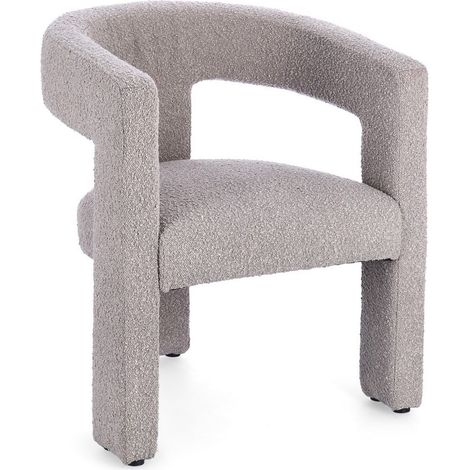 Sedia "Arabella" con braccioli struttura in legno e rivestimento in polietere da interno -Grigio / Confezione da 2 Pezzi (1/4)