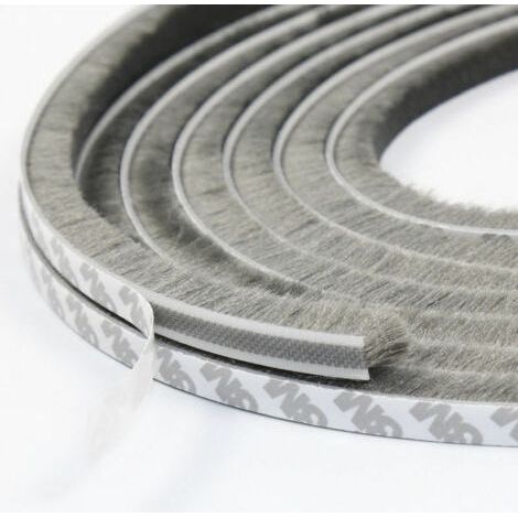 Self-Adhesive Anti-Dust Anti-Fog Brush Strip for Moving Windows and Doors 9mm x 15mm (Gray) (1/5)
