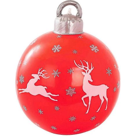 Boule de Noël gonflable décorative de 60 cm en PVC pour l'extérieur, idéale pour décorer un sapin de Noël. (1/2)