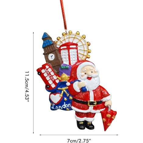 Décorations de Noël en résine, figurine père Noël, pendentif suspendu pour arbre de Noël, fête et cadeau de vacances (1/3)