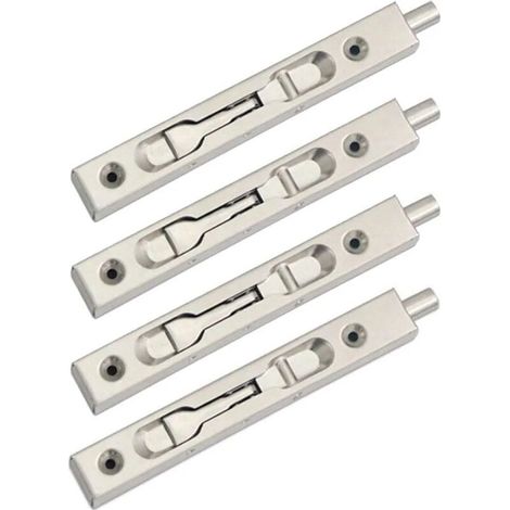 Packung (2 Paar) Tür-Flush-Riegel-Schiebeverschluss, verdeckter Sicherheitsriegel mit Hebelmechanismus, Edelstahl-Schieberiegel – (15 cm Länge) (1/4)