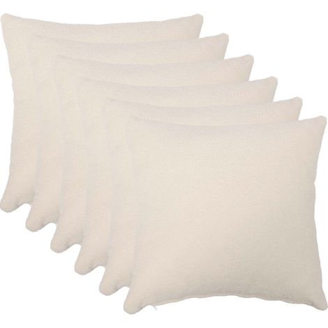 Cushion Cover 6 pcs HEERLEN Cream 30 x 30 cm Bouclé vidaXL