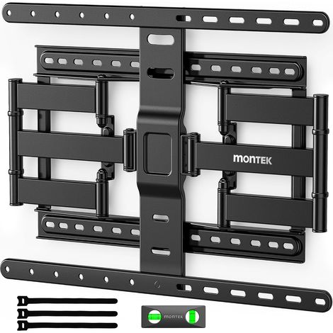 Support Mural TV Ultra Fin pour Téléviseur de 43-90 Pouces 1,1" d'épaisseur Orientable Inclinable Extensible Accroche TV Mural avec Double Bras Jusqu'à 60kg Max VESA 600x400 mm (1/5)