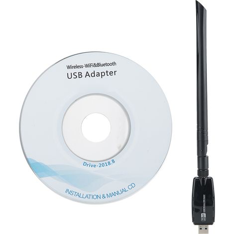 Carte réseau sans fil 1200M WiFi double bande 2.4GHz/5.8GHz Bluetooth 4.1 pour Windows XP/Vista (1/5)