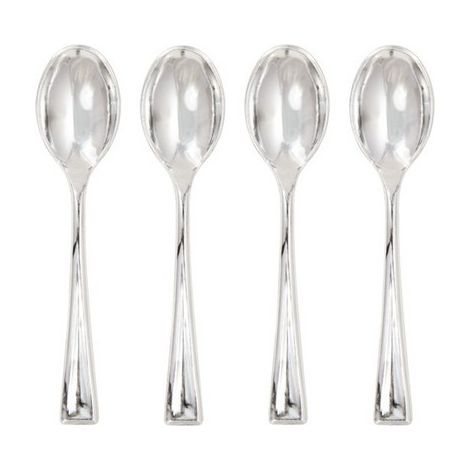 Bigiemme Cucchiaini 10 Cm Plastica Argento Metallizzati 24 Pz (1/3)