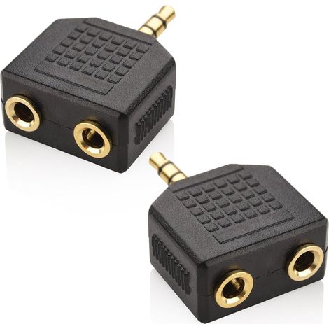 2 Pièces Répartiteurs Audio en Y 3,5 mm - 1 Mâle vers 2 Femelles pour Lecteurs Multimédias et Appareils Audio - Permet à Deux Personnes d’Écouter Une Même Source Sonore