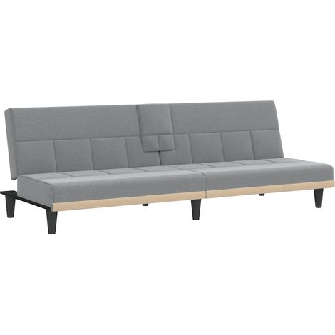 Maison Exclusive - Divano Letto con Portabicchieri in Tessuto Grigio Chiaro (1/5)