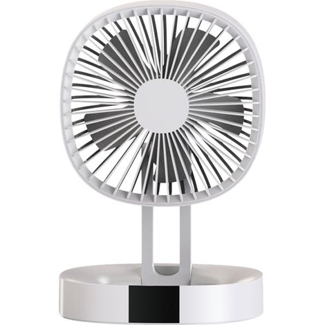 Ventilador de Mesa Plegable USB Recargable 2000mAh, 3 Velocidades Silencioso de Plástico ABS – Ideal para Oficina, Camping y Hogar (1/5)