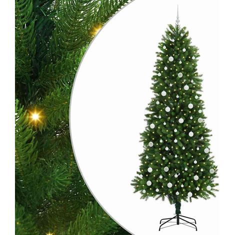 Albero di Natale Albero natalizio Albero festivo con 300 LED con supporto Verde 240 cm PE (1/5)