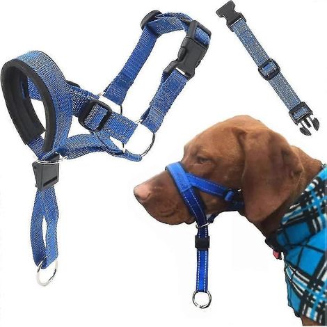 Licol pour chien avec sangle de sécurité, collier de tête pour chien avec bande réfléchissante, harnais de dressage réglable anti-traction pour chien (1/5)