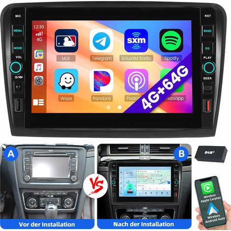 Pour Skoda Superb 2 3T4 2008-2015 Android 15 AutoRadio GPS WIFI Carplay 2+32G DAB