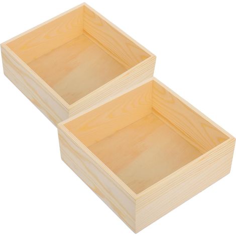 2 Pièces Boîte Bois sans Couvercle Organisateur Bureau Multifonction Rangement Souvenirs Décoration Intérieure Mariage Bonbons (1/5)