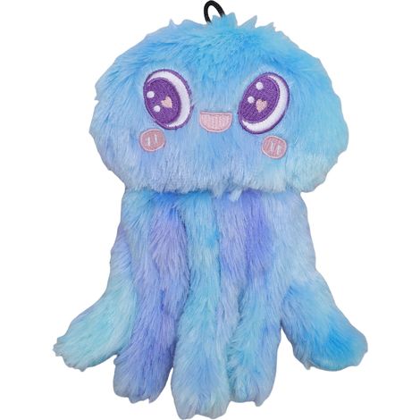 Peluche chien grinçant jouet méduse forme soulagement du Stress peluche dentition à mâcher pour moyen grand bleu (1/5)