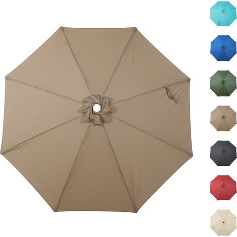 Patio Umbrella Replacement Canopy for 3m 8 Ribs Table Umbrella, Canopy Only-Coastal Khaki