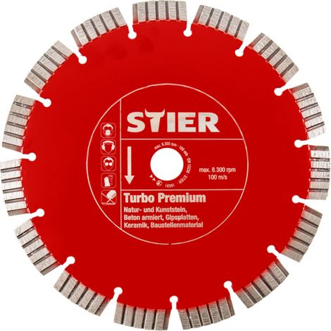 STIER Diamanttrennscheibe, Turbo Premium, Ø300 x 20,0 mm, Aufnahme 20mm, lasergeschweißt, hohe Standzeit (1/5)