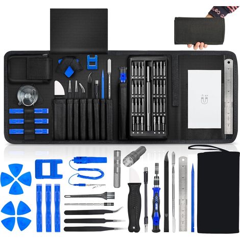 Kit de Tournevis 88-en-1 avec Sac en Toile - Pour Réparation Smartphone et Ordinateur, Emballage Multiple, Outil de Démontage Portable - Alovez (1/4)