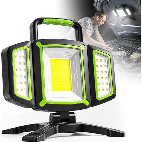 3000LM Rechargeable LED Floodlight 4400 mAh Construction Lamp 360° Rotation Magnetic Base Foldable IP65 Waterproof LED Spotlight for Workshop Truck (1/5)