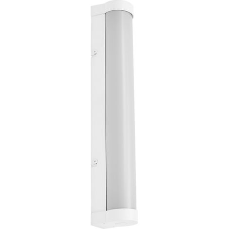 LEDVANCE ORBIS Tube Spiegel-/Wandleuchte mit LED, gefrostetes Glas/weiß, 9W, 900lm, dimmbar, 3000/4000K über Wandschalter einstellbar, 40cm Durchmesser, IP44 Schutz vor Fremdkörpern/Spritzwasser