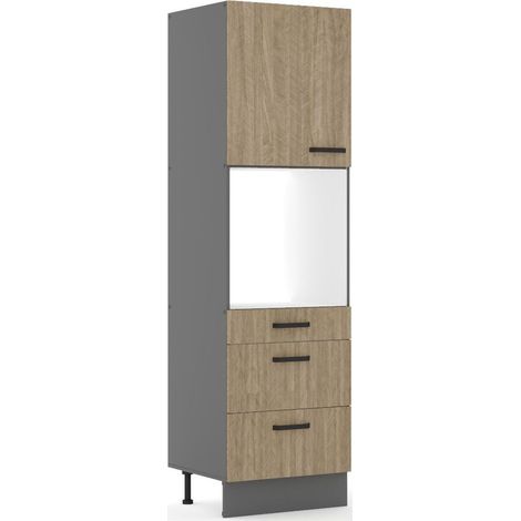 Küche SCANDI Hochschrank 60 cm Fischgrät Küchenzeile Küchenblock Einbauküche (1/5)