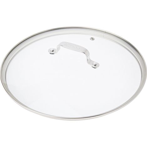 Couvercle en verre avec bord en acier inoxydable, valve d'évacuation de vapeur, protection anti-débordement, passe au lave-vaisselle, gravure exclusive sur la (1/5)