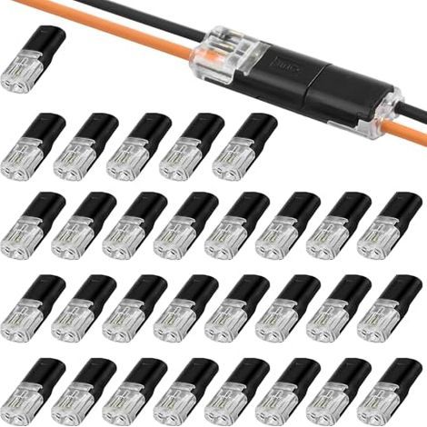 30 Pièces Connecteur Electrique Etanche rapide,Connecteur 2 Fils,Connecteur Fiche Voiture pour Câble,Connecteur,pour Voitures,LED,Motos,NaviresPour Câble 18-22 AWG,Broches Connecteurs Câble. - (1/5)