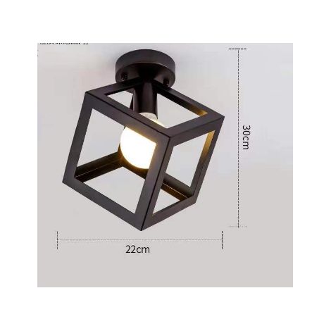 Geometrische Wandlampe aus Schmiedeeisen für Wohnzimmer, Küche, Loft, Esszimmer, Café (Glühbirne nicht enthalten), E27 quadratisches weißes Licht