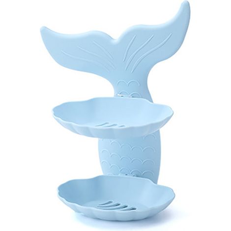 Porte-savon double couche poisson rouge de salle de bain, sans poinçonnage, boîte à savon murale, ventouse de salle de bain, porte-savon de vidange (1/5)